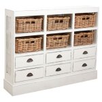 Aubry gaspard - commode en bois blanc antique et poelet Aubry gaspard - commode en bois blanc antique et poelet