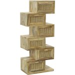 Commode zig zag en manguier et cannage