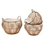 Aubry gaspard - corbeilles rondes en osier art dco(lot de 3)