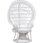 Aubry gaspard - fauteuil emmanuelle artisanal en rotin rotin laqu blanc