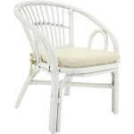 Fauteuil enfant en rotin laqué blanc putih Fauteuil enfant en rotin laqué blanc putih