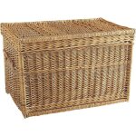 Aubry gaspard - malle de rangement en osier buff 60 x 40 x 40 cm