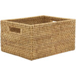 Aubry gaspard - panier de rangement en rotin naturel 34 x 26 x 18 cm