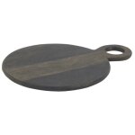 Mobilibrico - planche  dcouper ronde en bois d'acacia noir planche  dcouper ronde