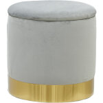 Aubry gaspard - pouf coffre en velours et métal Aubry gaspard - pouf coffre en velours et métal