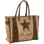 Sac en coton et cuir de buffle vintage