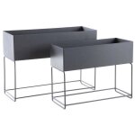 Sellettes de jardin en métal (lot de 2) rectangulaire Sellettes de jardin en métal (lot de 2) rectangulaire