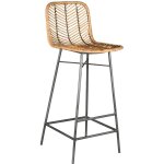 Aubry gaspard - tabouret de bar en mtal et rotin