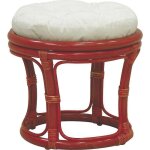 Aubry gaspard - tabouret en rotin avec coussin uni