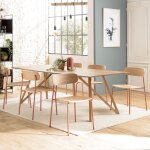 Macabane - tom - lot de 2 chaises  colier  en bois de frne et acier terracotta