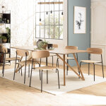 Macabane - tom - lot de 2 chaises  colier  en bois de frne pieds acier noir