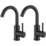 Auralum - 2 x mitigeur de lavabo noir en inox rotation � 360� robinet de vasque � poser pour salle de ...