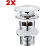 Auralum - 2pcs bonde de lavabo bonde pop - up avec trop - plein automatique universelle chrom vasque ...