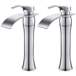 Auralum - 2pcs mitigeur lavabo cascade rond pour vasque à poser robinet pour lavabo et vasque salle de ... Auralum - 2pcs mitigeur lavabo cascade rond pour vasque à poser robinet pour lavabo et vasque salle de ...