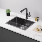 Auralum max - auralum �vier 1 bac 55x44x19cm �vier sous plan en acier inox �vier cuisine anthracite avec ...