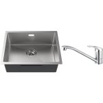 Auralum max - auralum �vier 1 bac 55x44x19cm �vier sous plan en inox avec robinet de cuisine rotation ...