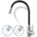 Auralum max - mitigeur de cuisine flexible avec 2 modes jet, rotation � 360�, robinet cuisine noir bec ...
