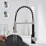Auralum max - auralum mitigeur cuisine � ressort spiral� avec 2 fonctions douchette robinet d'�vier rotatif ...
