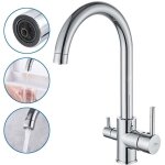 Auralum max - auralum robinet de cuisine 3 voies, mitigeur 3 voies cuisine pivotant � 360�, robinetterie ...
