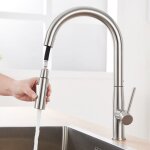 Auralum max - auralum robinet de cuisine en inox avec douchette extractible, mitigeur cuisine col de ...