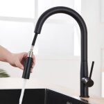 Auralum max - auralum robinet de cuisine en inox avec douchette extractible, mitigeur cuisine noir col ...