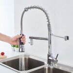 Auralum - mitigeur cuisine robinet avec douchette flexible et pivotante robinetterie deux jets rtractable ...