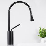 Auralum - mitigeur de lavabo cr�atif noir robinet vasque � poser rotatif 360� bec haut robinet salle ...