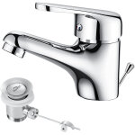 Auralum - mitigeur lavabo monotrou avec tirette de vidage, bonde incluse, robinet salle de bain chrom� ...