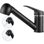 Auralum - robinet de cuisine noir avec 50 cm douchette extractible mitigeur cuisine à 2 jets eau froide ... Auralum - robinet de cuisine noir avec 50 cm douchette extractible mitigeur cuisine à 2 jets eau froide ...