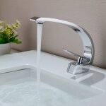 Auralum - robinet de lavabo arc en laiton mitigeur de lavabo monotrou avec mousseur démontable cartouche ... Auralum - robinet de lavabo arc en laiton mitigeur de lavabo monotrou avec mousseur démontable cartouche ...