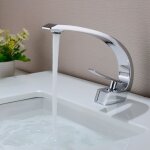Auralum - robinet de lavabo arc en laiton mitigeur de lavabo monotrou avec mousseur d�montable cartouche ...
