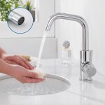 Auralum robinet de lavabo u - forme mitigeur eau froide et chaude en acier inox rotation  360 robinet ...