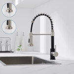 Auralum robinet mitigeur cuisine noir, rotatif 360°avec douchette extensible, robinet cuisine à ressort ... Auralum robinet mitigeur cuisine noir, rotatif 360°avec douchette extensible, robinet cuisine à ressort ...