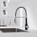 Auralum robinet mitigeur cuisine noir, rotatif 360�avec douchette extensible, robinet cuisine � ressort ...