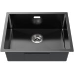 Auralum - vier cuisine anthracite 55x44x19cm �vier 1 bac en inox avec trop - plein et ensemble de drainage, ...