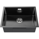 Auralum - vier cuisine anthracite 55x44x19cm vier 1 bac en inox avec trop - plein et ensemble de drainage, ...