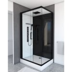 Aurlane - cabine de douche duality 3 rectangle - 110x80x215cm - verre tremp - mitigeur chrome