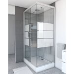 Aurlane - cabine de douche rectangle 110x80x215cm - silvery stripe rectangle Aurlane - cabine de douche rectangle 110x80x215cm - silvery stripe rectangle