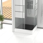 Aurlane - caillebotis en bois composite gris pour cabine carre - dimensions 79. 7 x 79. 7 x 3. 2 cm