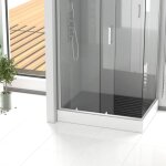 Caillebotis en bois composite gris pour cabine rectangulaire - dimensions 99 x 68 x 3. 2 cm