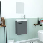 Ensemble meuble lave mains gris 41x50x22cm + miroir - smally grey