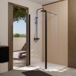 Aurlane - pack paroi de douche et volet pivotant 80 + 40x200 cm - verre transparent - barre de fixation ... Aurlane - pack paroi de douche et volet pivotant 80 + 40x200 cm - verre transparent - barre de fixation ...
