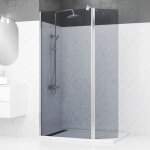 Aurlane - pack paroi de douche et volet pivotant 90 + 40x200cm - verre fumé + barre fixation chrome Aurlane - pack paroi de douche et volet pivotant 90 + 40x200cm - verre fumé + barre fixation chrome