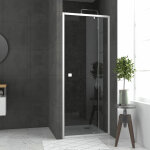 Aurlane - pack porte de douche pivotante blanc de 78  90x185cm + receveur 80x80 - whity pivot