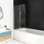 Aurlane - pare baignoire pivotant 130x75cm profile aluminium chrome - vela chrome