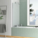 Aurlane - pare baignoire rabattable 80x140cm - profil� chrom� - verre tremp� 4mm - elementary