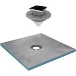 Receveur de douche  carreler 90x90 cm avec bondes  sortie verticale - grille noire