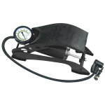 Autobest - pompe à pied simple corps, en métal, avec manomètre, 3 embouts de gonflage Autobest - pompe à pied simple corps, en métal, avec manomètre, 3 embouts de gonflage