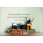 Autocollant d�coratif 68 cm x 24 cm, citation charlie chaplin: une journ�e sans rire est une journ�e ...