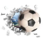 Autocollants muraux de football 3d, tatouage mural auto - adh�sif pour chambre d'enfant, chambre � coucher, ...